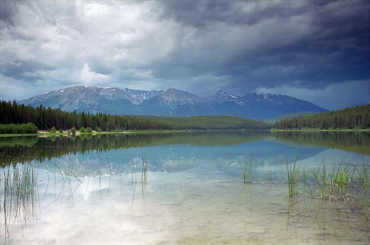 18 Patricia Lake With Whistlers Peak, Indian Peak , Muhigan Mountain Behind As Storm Approaches